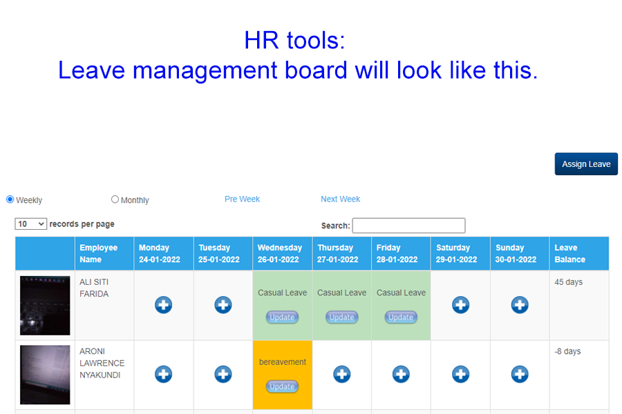 HRMS tools, Leave management
